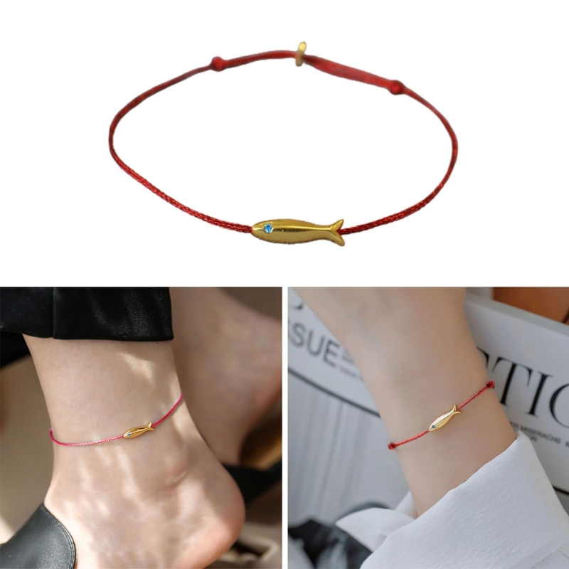 Cute Fish Bracelet: Red String Handmade Ethnic Jewelry