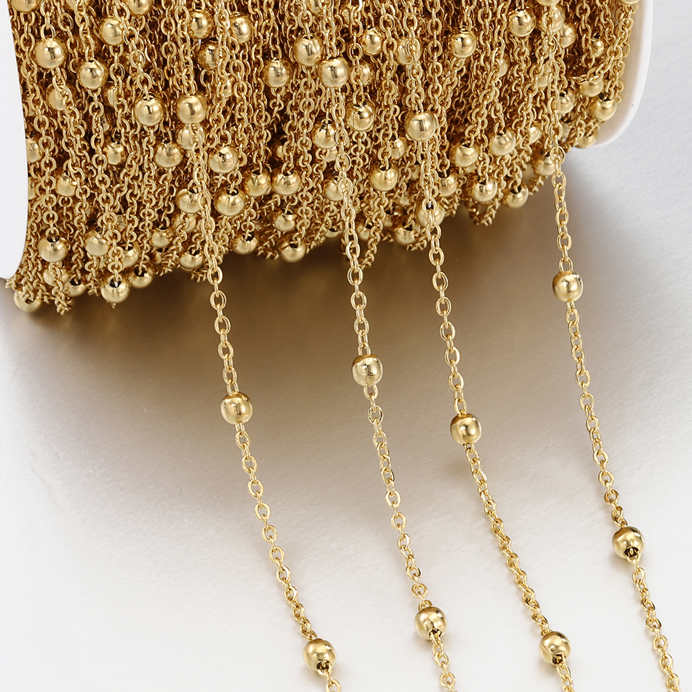 Durable 2Meters Stainless Steel Beads Jewelry Making Chain