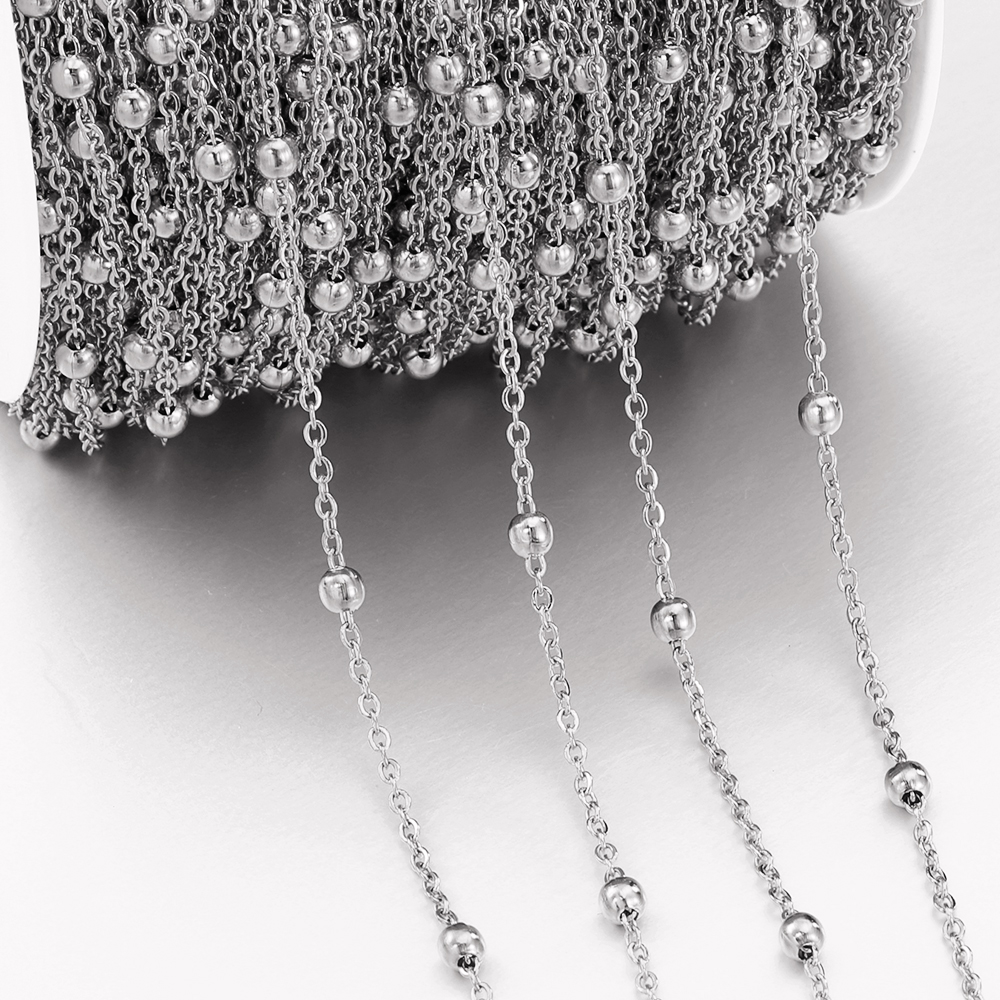 Durable 2Meters Stainless Steel Beads Jewelry Making Chain