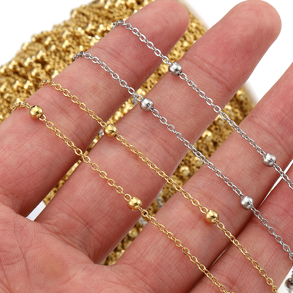 Durable 2Meters Stainless Steel Beads Jewelry Making Chain