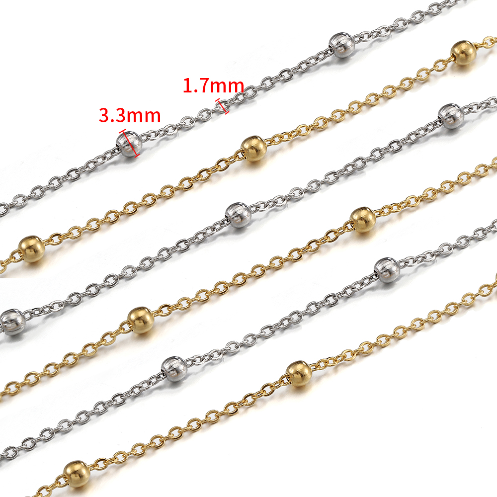 Durable 2Meters Stainless Steel Beads Jewelry Making Chain