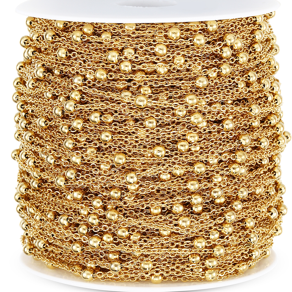 Durable 2Meters Stainless Steel Beads Jewelry Making Chain