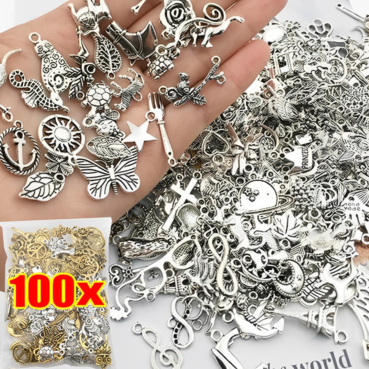 Vintage Mixed Metal Animal Birds Charms for DIY Jewelry