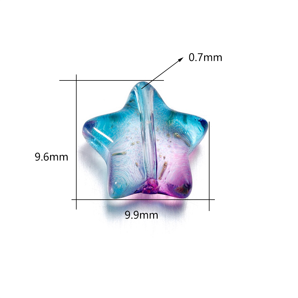 30Pcs AB Color Five-pointed Star Czech Glass Beads