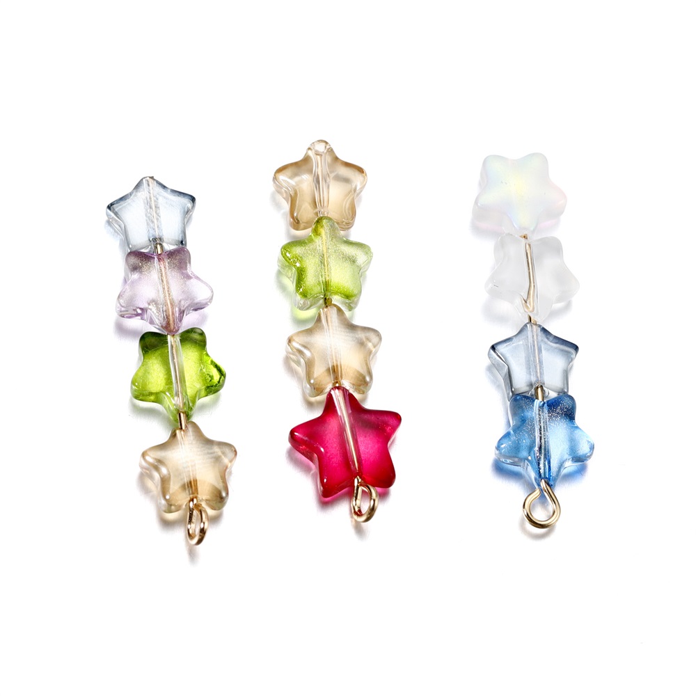 30Pcs AB Color Five-pointed Star Czech Glass Beads