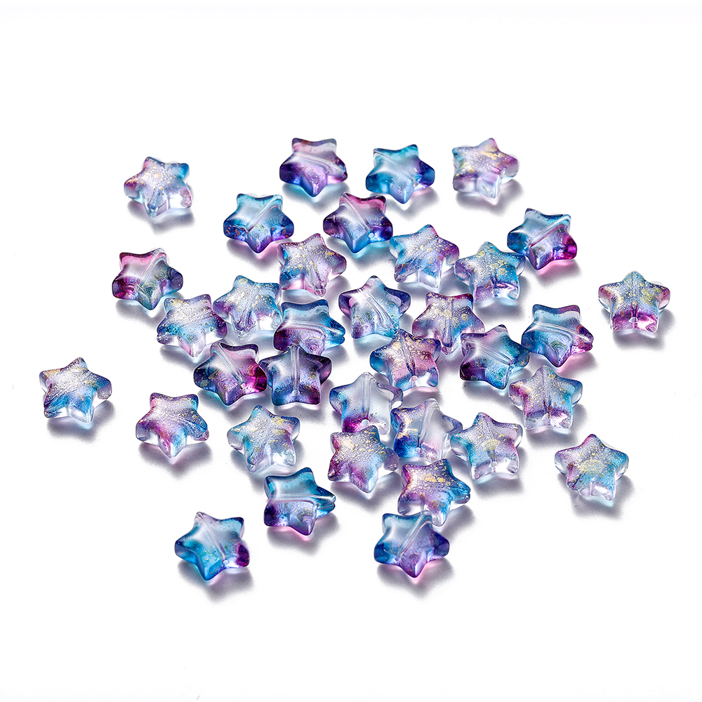 30Pcs AB Color Five-pointed Star Czech Glass Beads
