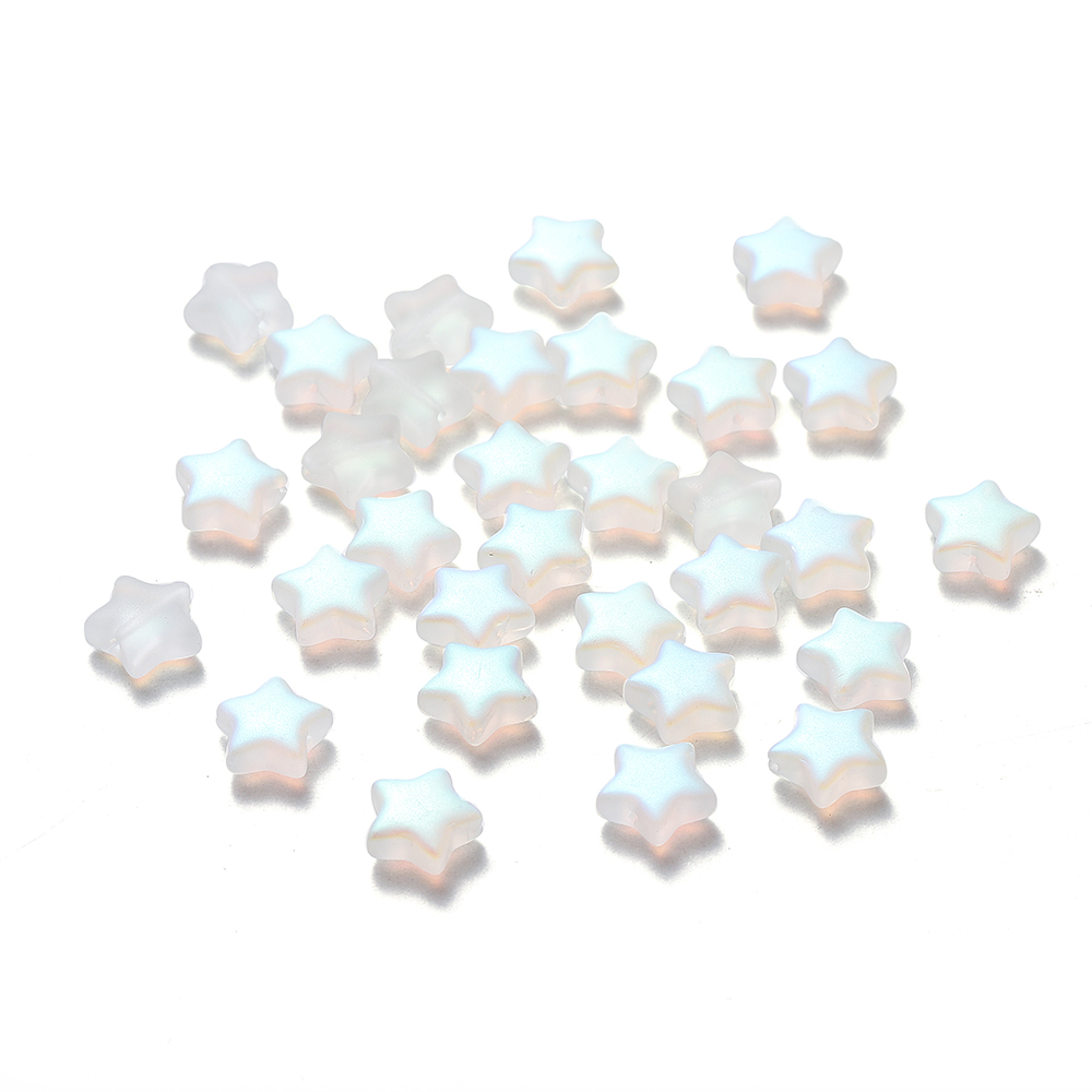 30Pcs AB Color Five-pointed Star Czech Glass Beads