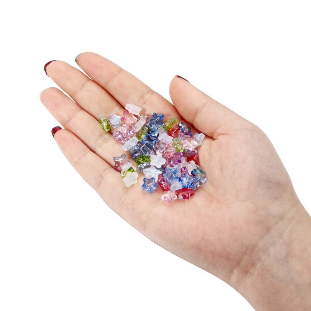 30Pcs AB Color Five-pointed Star Czech Glass Beads