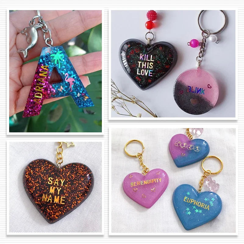 Handmade Holographic Glitter Alphabet Silicone Mold Sequins