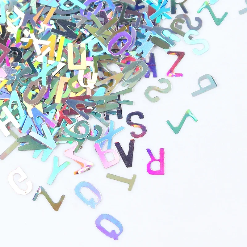 Handmade Holographic Glitter Alphabet Silicone Mold Sequins