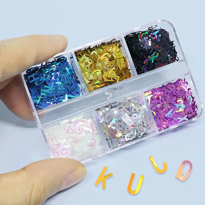 Handmade Holographic Glitter Alphabet Silicone Mold Sequins