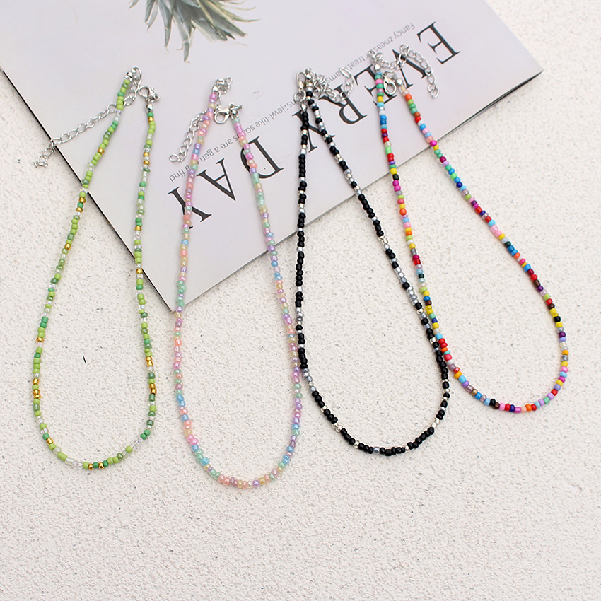Colorful Seed Beads Choker Necklace Handmade Boho Fashion