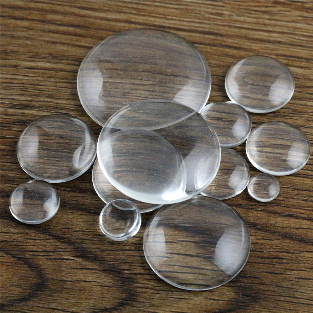 Clear Glass Cabochon Set: 6-35mm, Handmade Quality, Wholesale Discount