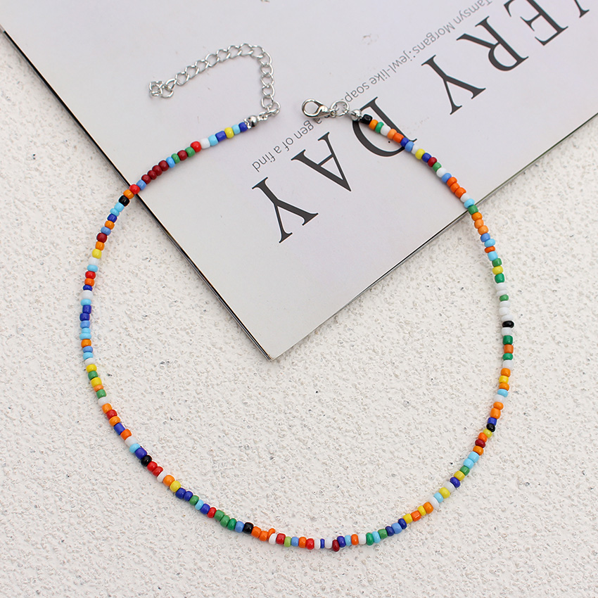 Colorful Seed Beads Choker Necklace Handmade Boho Fashion