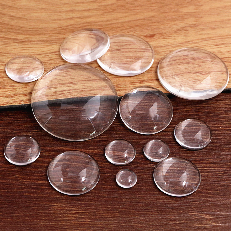Clear Glass Cabochon Set: 6-35mm, Handmade Quality, Wholesale Discount