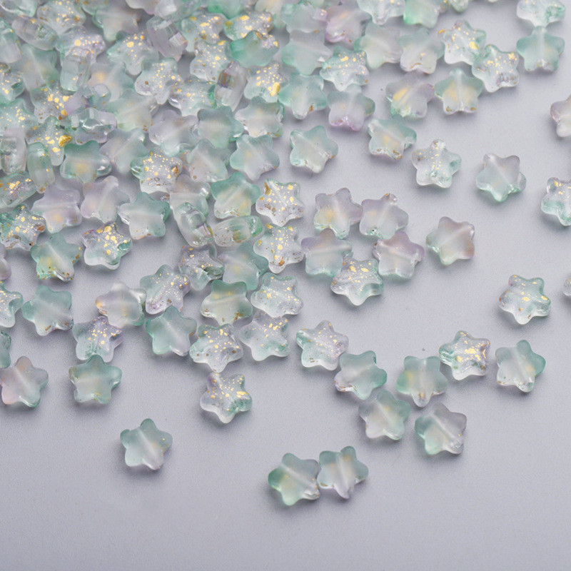 50PC 8mm Frosted Star Czech Glass Beads for Jewelry