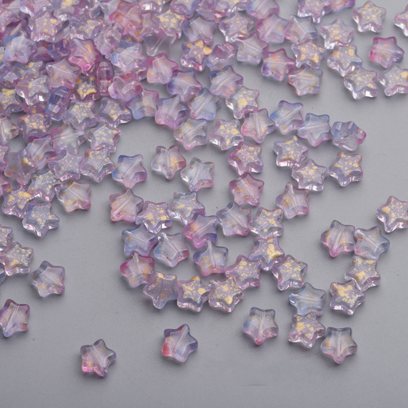50PC 8mm Frosted Star Czech Glass Beads for Jewelry