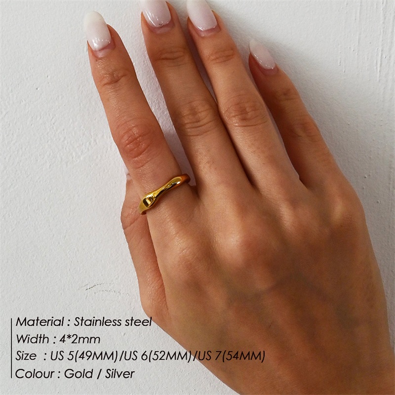 Handmade Irregular Wave Rings in Gold/Silver for Women