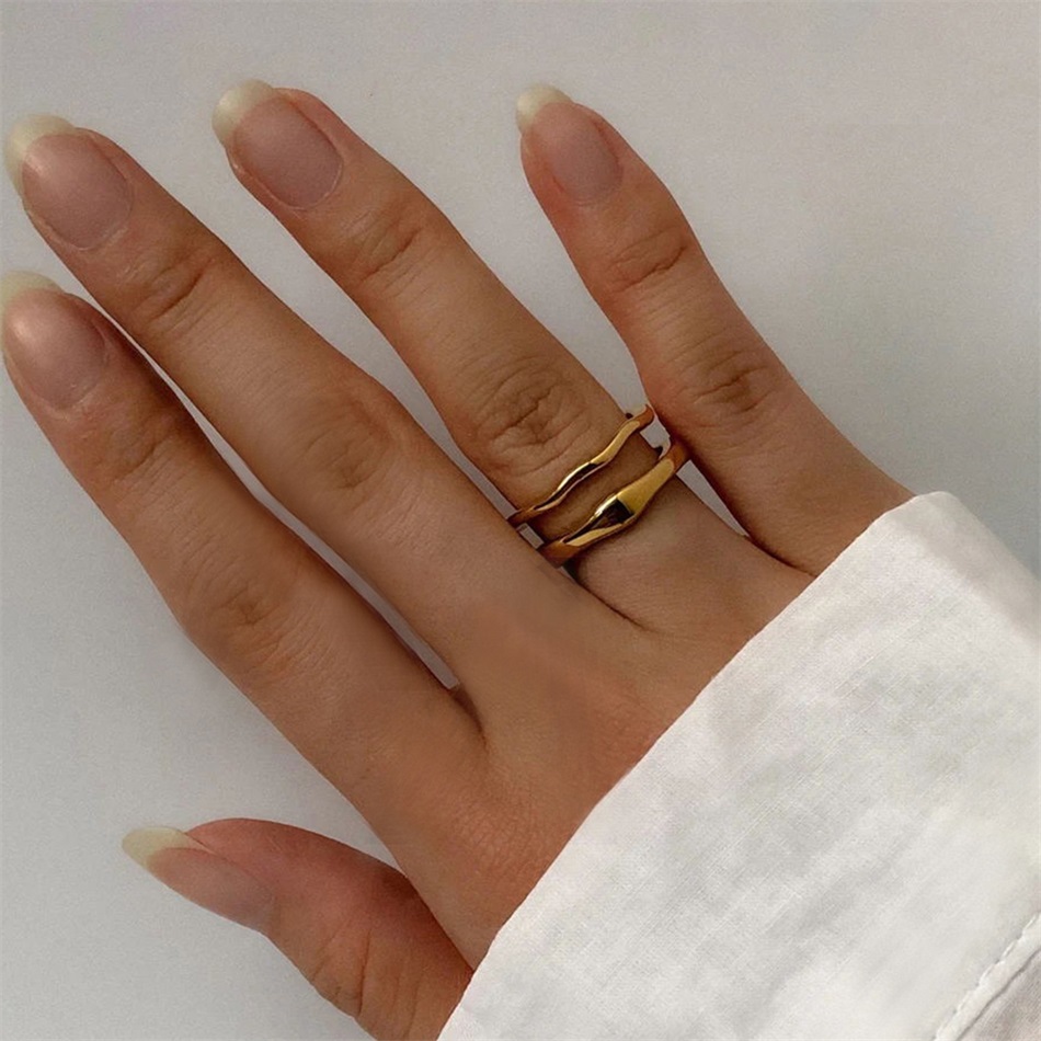Handmade Irregular Wave Rings in Gold/Silver for Women
