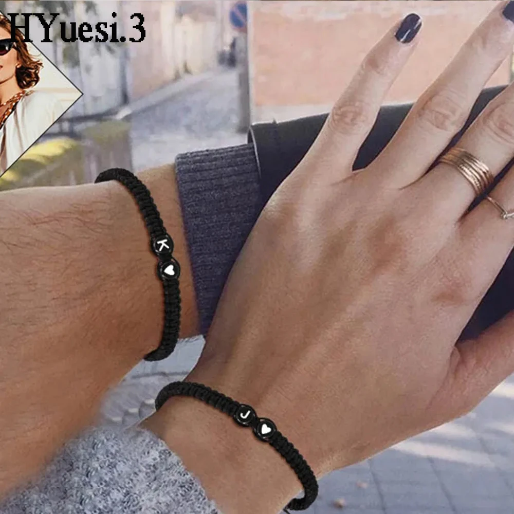 Personalized Initial Heart Charm Bracelets for Women and Men