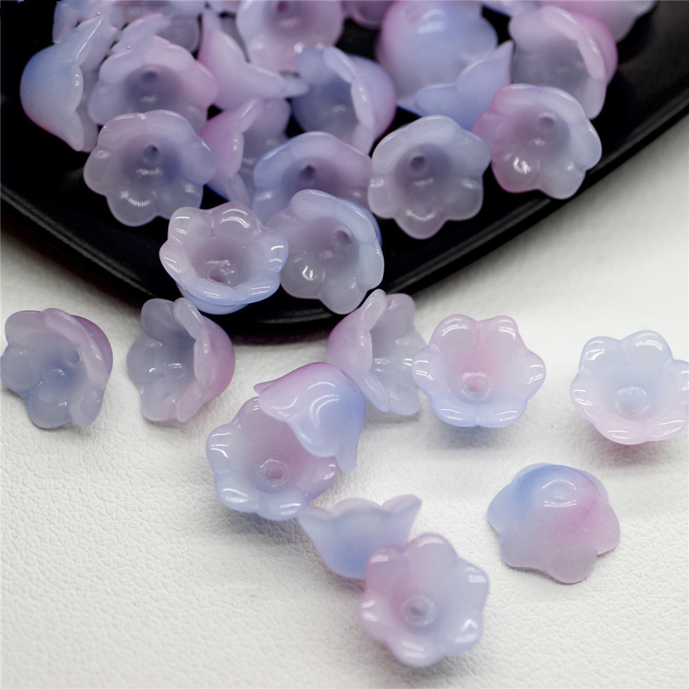 30pcs Colorful Flower Lampwork Beads for Handmade Jewelry