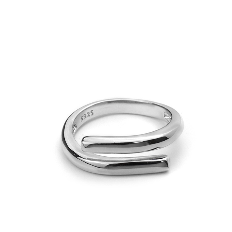 XIYANIKE Silver Geometric Double Layer Ring - Female Statement