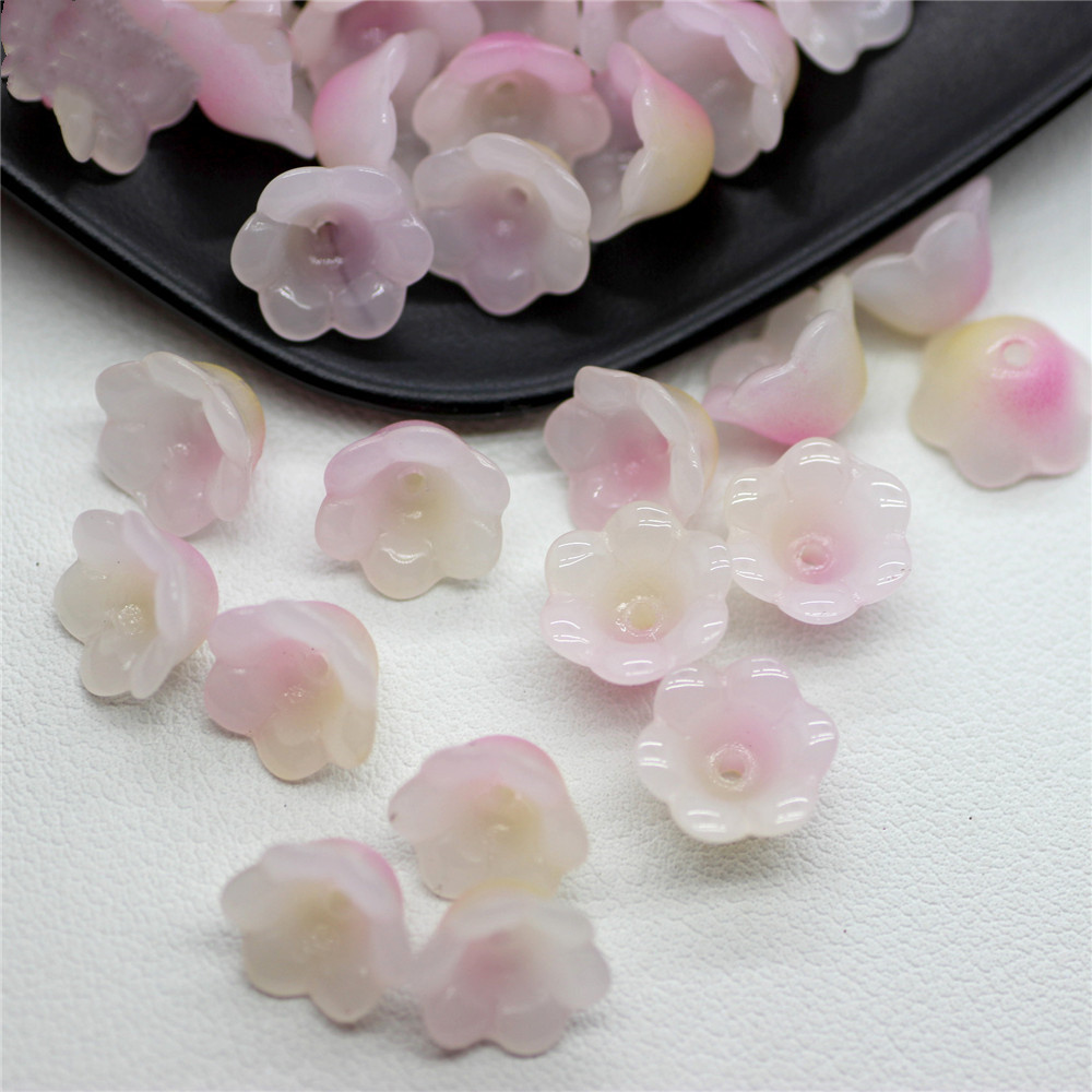 30pcs Colorful Flower Lampwork Beads for Handmade Jewelry