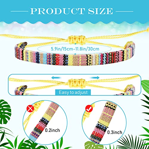Yinkin 18 Pcs Boho Surfer Ankle Bracelet for Women Men Adjustable Beaded Anklets Unisex Handmade Braided Bracelet Waterproof Surfer Beach Bracelet Anklet Bracelet String Rope Jewelry(Boho Style)
