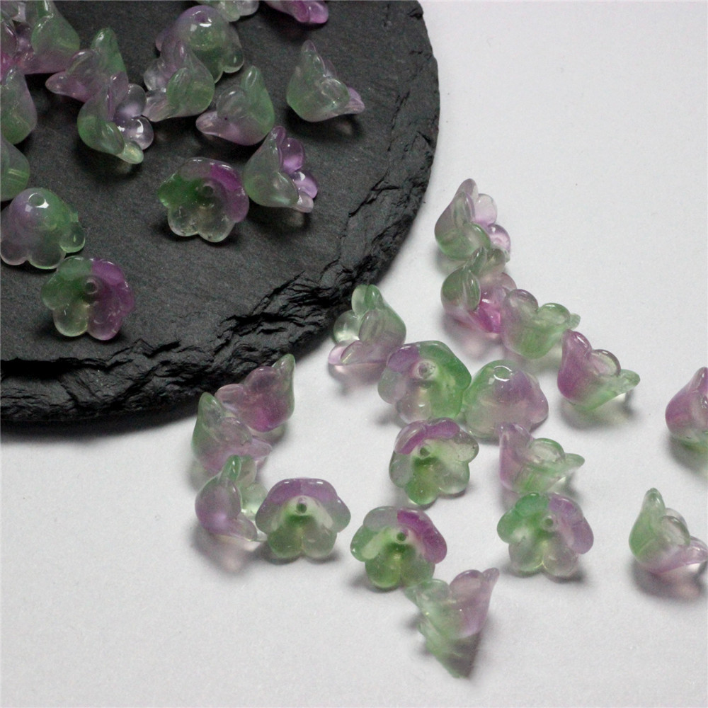 30pcs Colorful Flower Lampwork Beads for Handmade Jewelry
