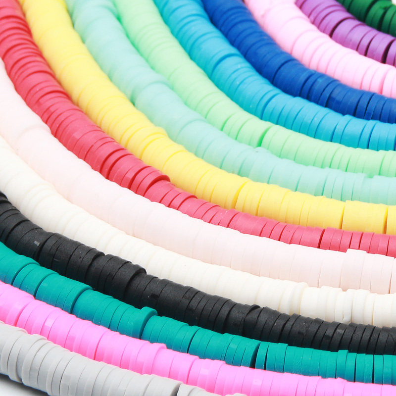 350 Flat Round Polymer Clay Beads for Jewelry Making