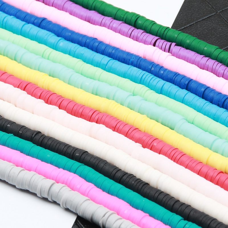 Handmade Flat Round Polymer Clay Beads for Jewelry Making