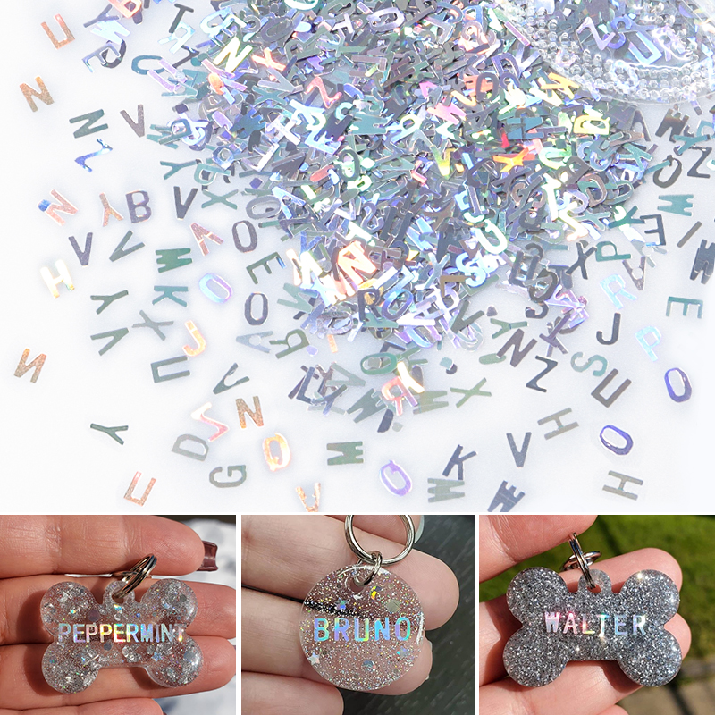 Plus Glitter Laser Letter Silicone Mold Resin Jewelry