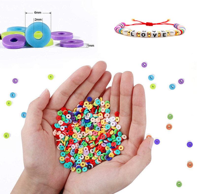 Handmade Flat Round Polymer Clay Beads for Jewelry Making