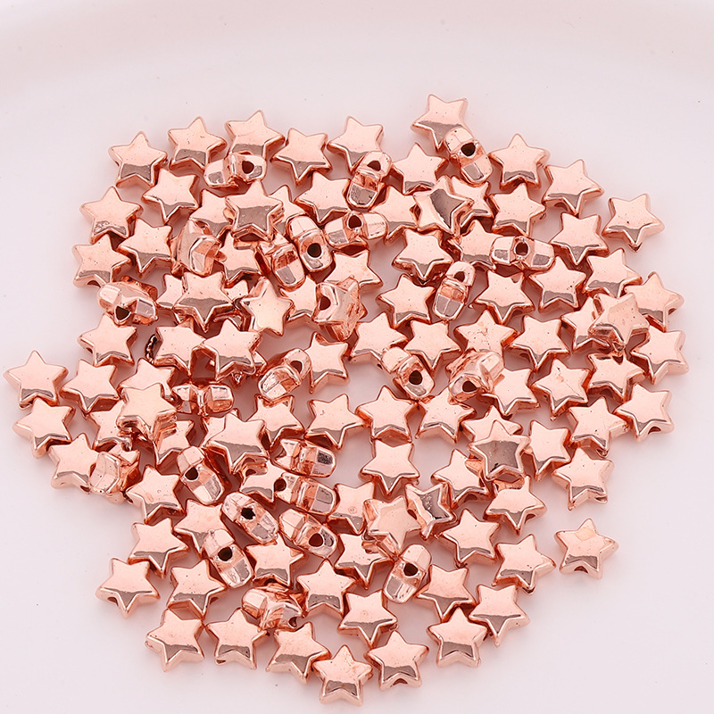 CCB Gold Plated Star Beads for DIY Bracelets