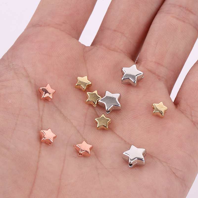 CCB Gold Plated Star Beads for DIY Bracelets