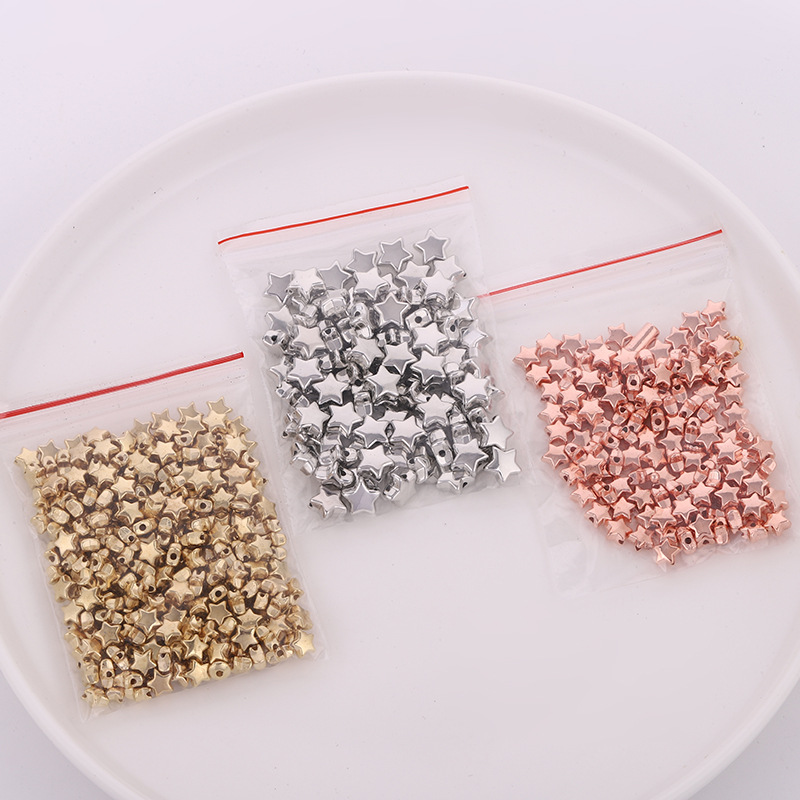 CCB Gold Plated Star Beads for DIY Bracelets