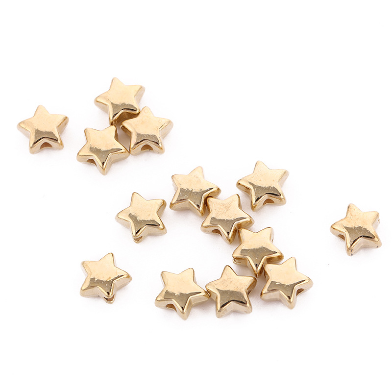 CCB Gold Plated Star Beads for DIY Bracelets