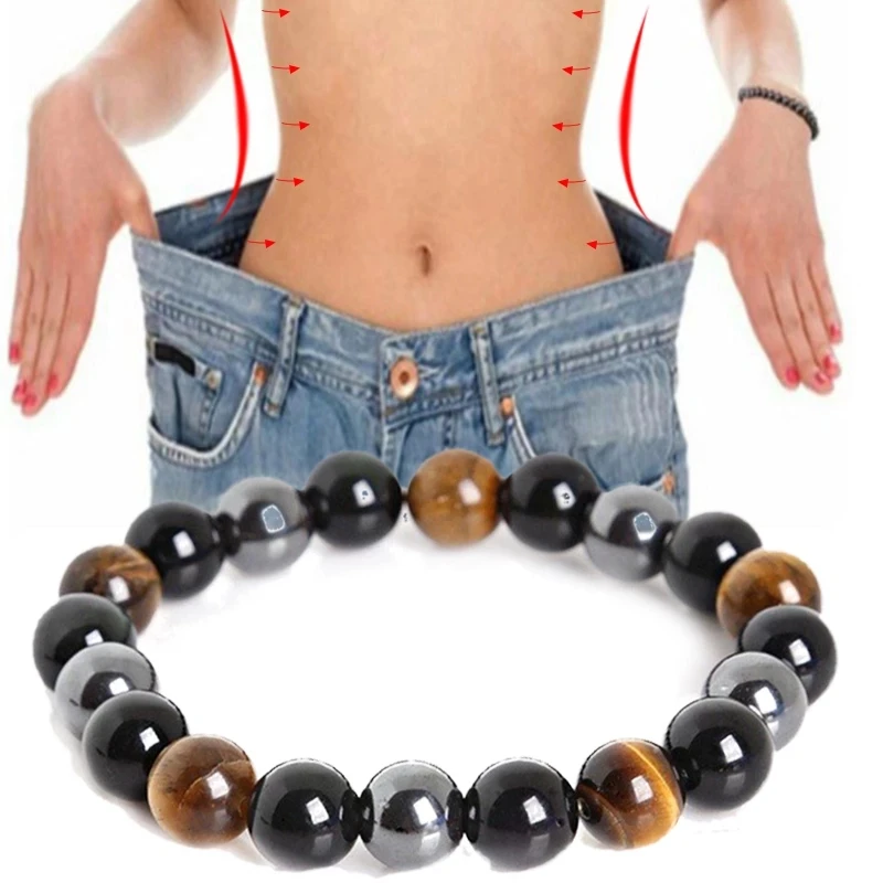 Obsidian Hematite Tiger Eye Bead Bracelet Set