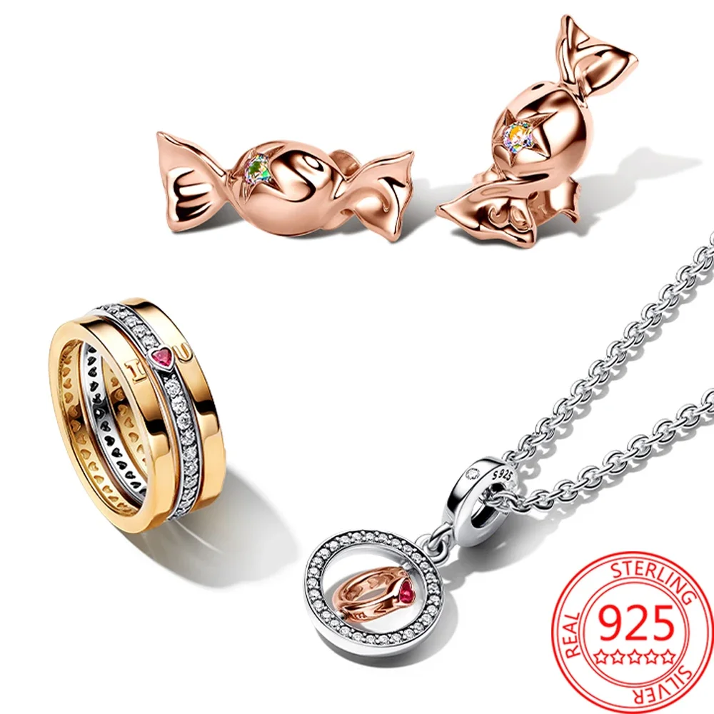 14K Gold Radiant Two-tone Heart Ring Set