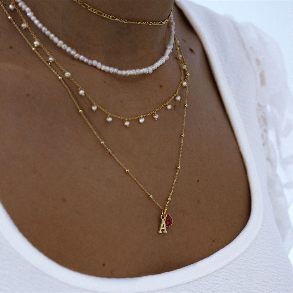 Bohemian Multilayer Water Droplet Crystal Pendant Necklace