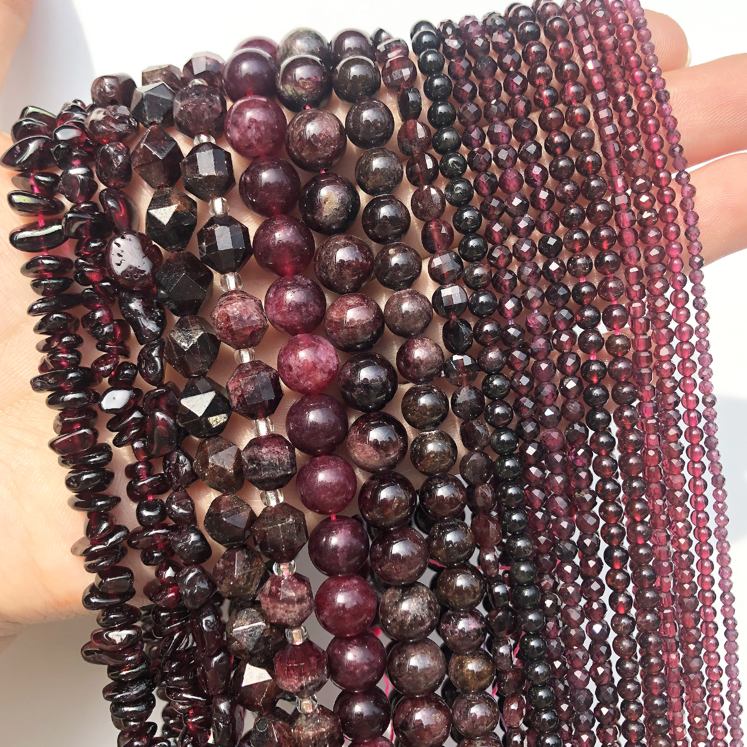 Garnet Gemstone Beads for DIY Bracelet Making