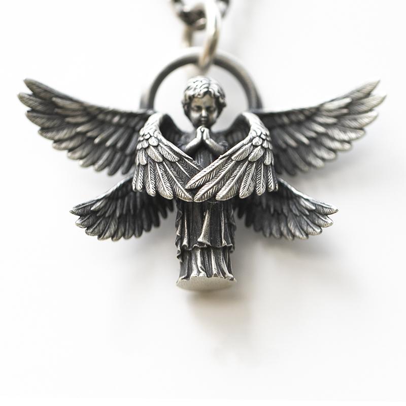 Classic Angel Pendant Necklace - Handmade Seraph Prayer Pendant