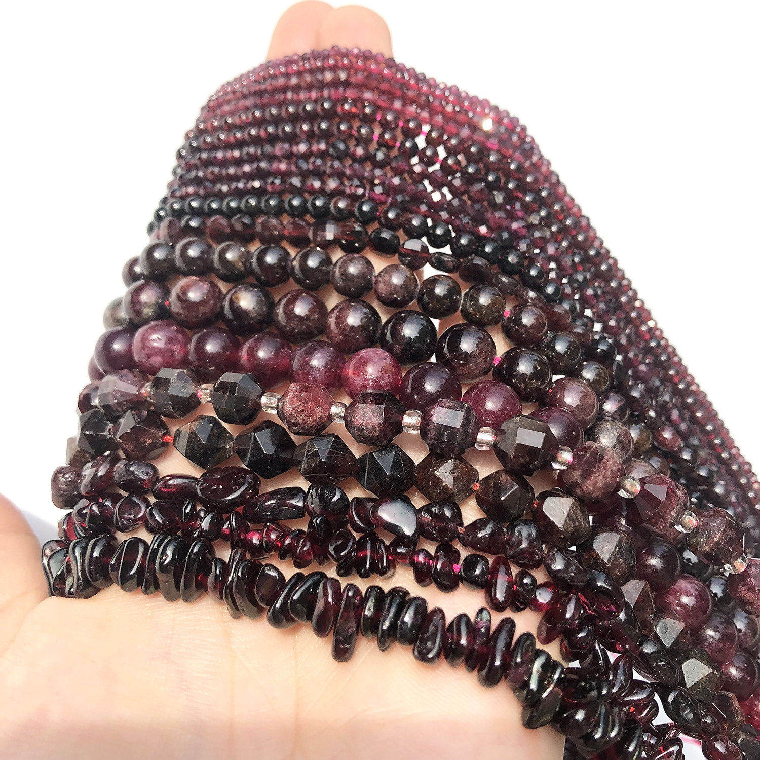 Garnet Gemstone Beads for DIY Bracelet Making