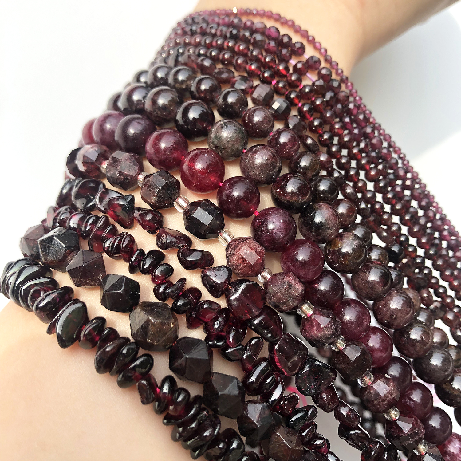 Garnet Gemstone Beads for DIY Bracelet Making