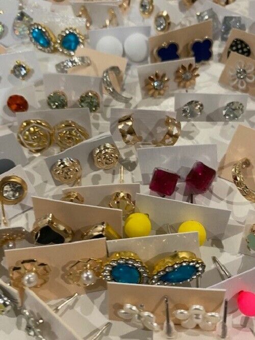 50 Handmade Stud Earrings Lot from US Seller