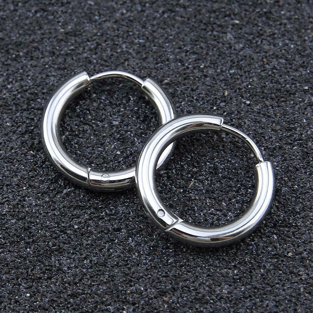Unisex Stainless Steel Huggie Hoop Earrings