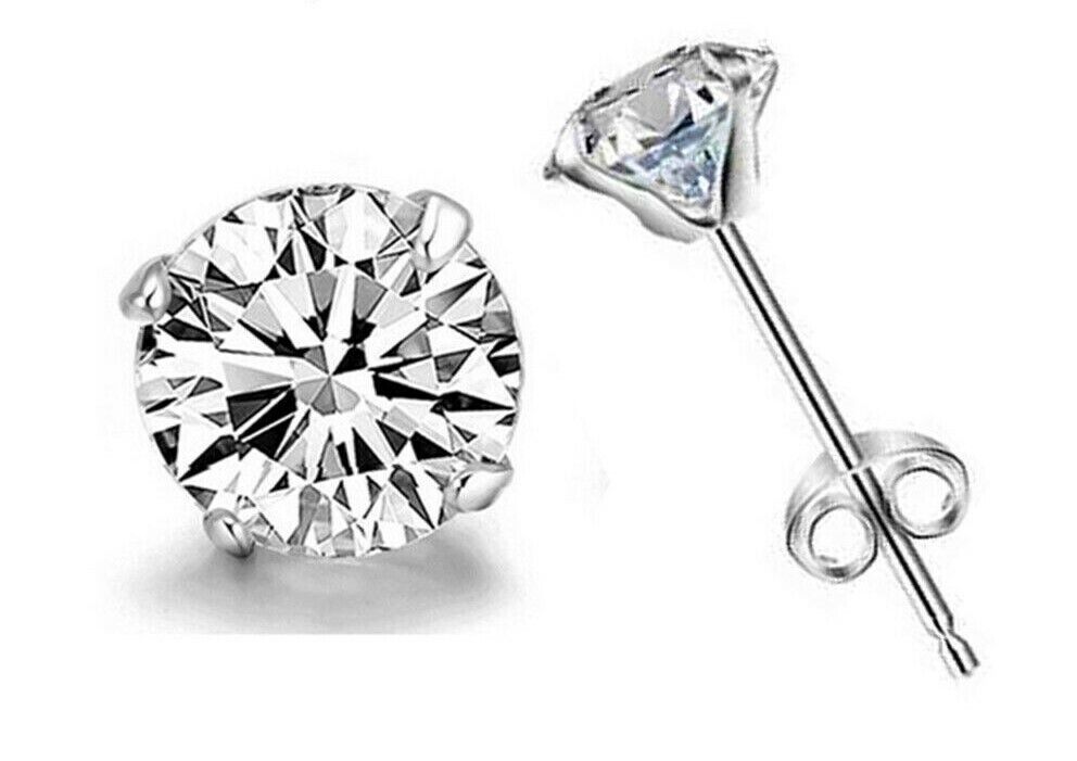 CZ Earrings: Classic Sterling Silver Round Jewelry