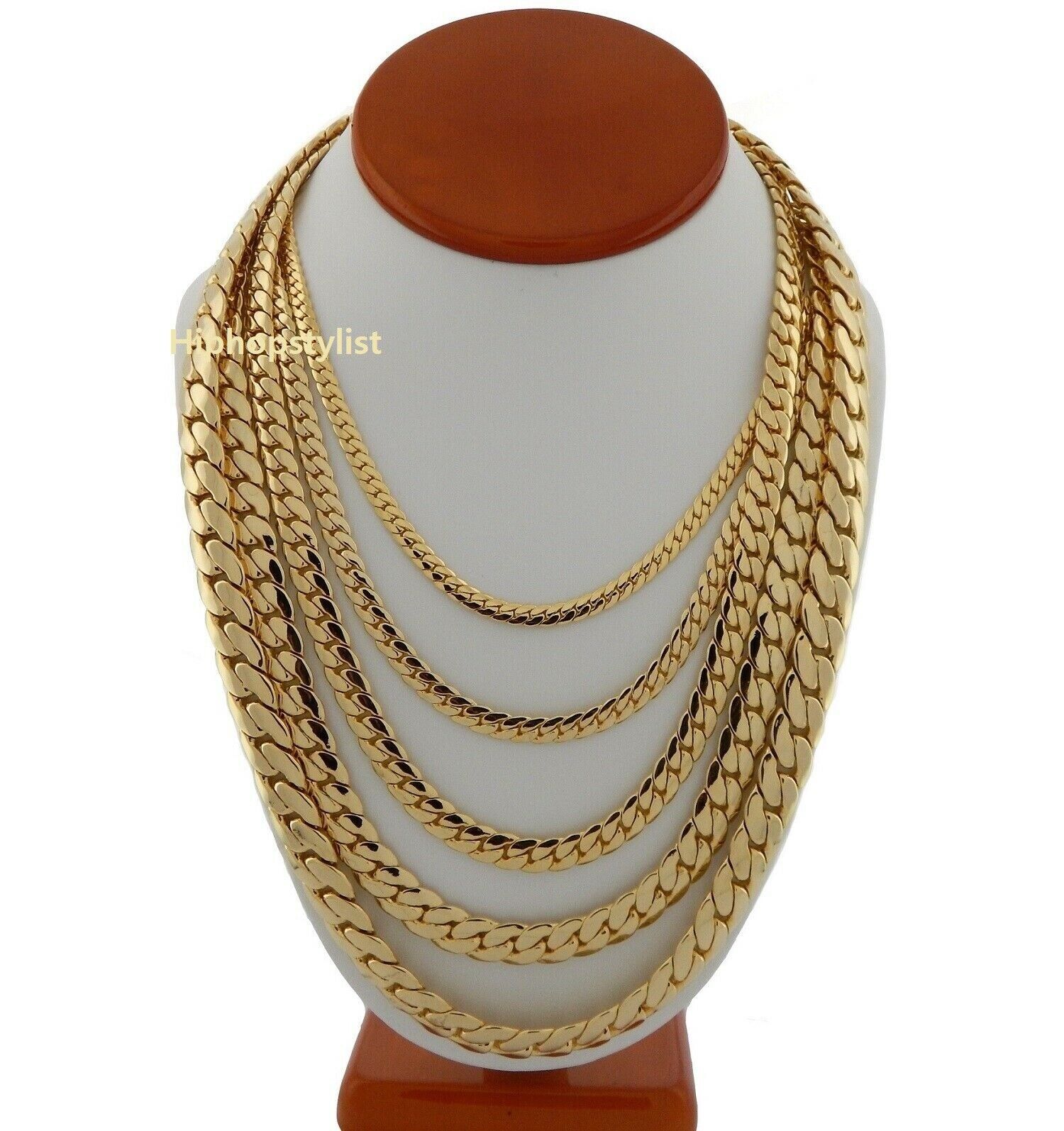 14K Gold Plated Miami Cuban Link Jewelry Set