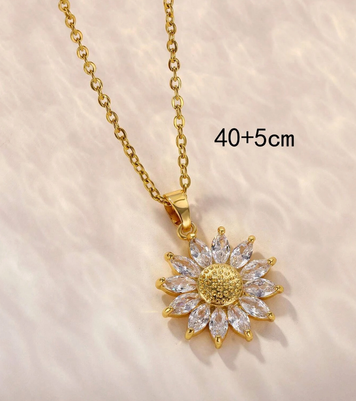 18K Gold Plated Flower Pendant Necklace for Women