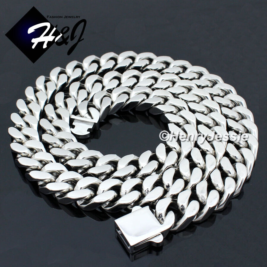 Men's Stainless Steel Miami Cuban Curb Chain Necklace